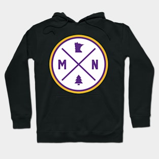 Minnesota Mn Circle Patch Purple And Yellow Hoodie